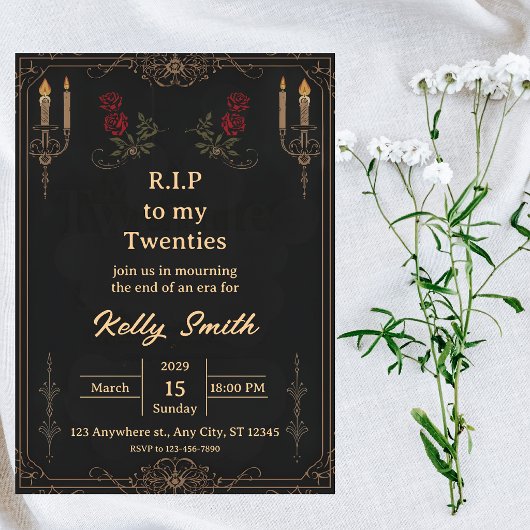 RIP Twintigers Leuke 30e Verjaardagsuitnodiging Kaart