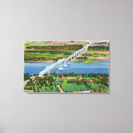 Rip Van Winkle Bridge over Hudson Canvas Afdruk (Voorkant)