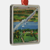 Rip Van Winkle Bridge over Hudson Metalen Ornament (Rechts)