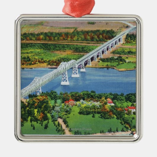 Rip Van Winkle Bridge over Hudson Metalen Ornament (Voorkant)