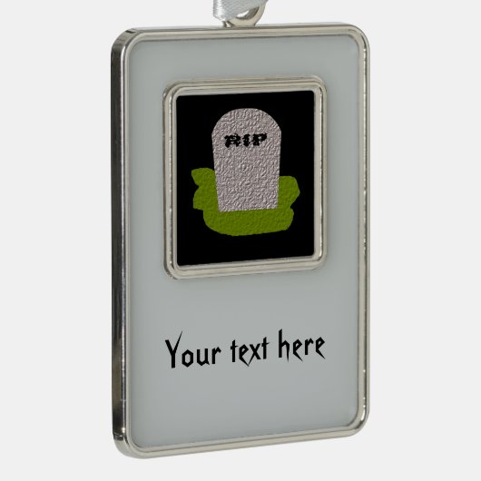 RIP  versiering van grafsteen Verzilverd Omlijst Ornament (Rechts)
