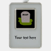 RIP  versiering van grafsteen Verzilverd Omlijst Ornament (Voorkant)