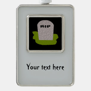 RIP  versiering van grafsteen Verzilverd Omlijst Ornament