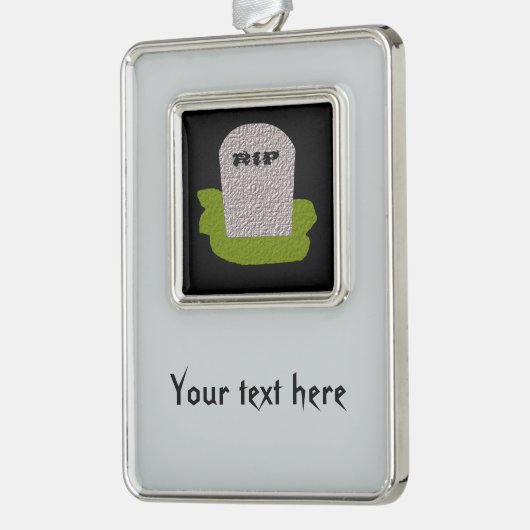 RIP  versiering van grafsteen Verzilverd Omlijst Ornament (Links)