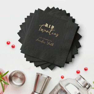 RIP voor mijn 20-jarige zwarte 30e verjaardagsfees Folie Servetten