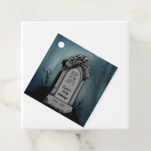 RIP voor mijn 20s verjaardagsfeestje Bedankjes Labels (In situ)