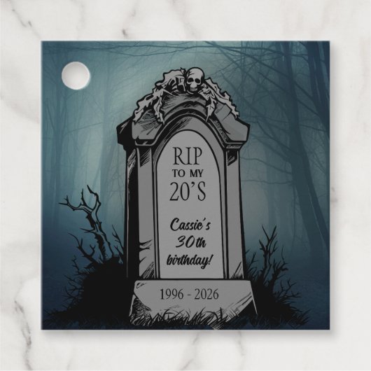 RIP voor mijn 20s verjaardagsfeestje Bedankjes Labels (Voorkant)