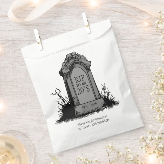 RIP voor mijn 20s verjaardagsfeestje Bedankzakje (Geknipt)