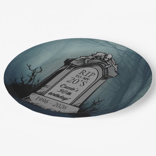 RIP voor mijn 20s verjaardagsfeestje Papieren Bordje (Gekanteld)