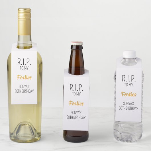 RIP voor mijn 40e 50e 60e 70e 80 verjaardagsfeestj Flessenhanger (In situ)