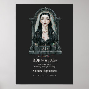 RIP voor mijn XX donkere goth glam verjaardags wel Poster