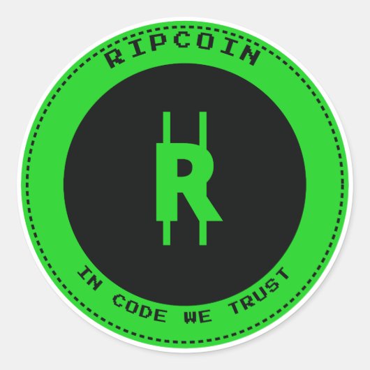 RipCoin - In Code We Trust Sticker (Voorkant)