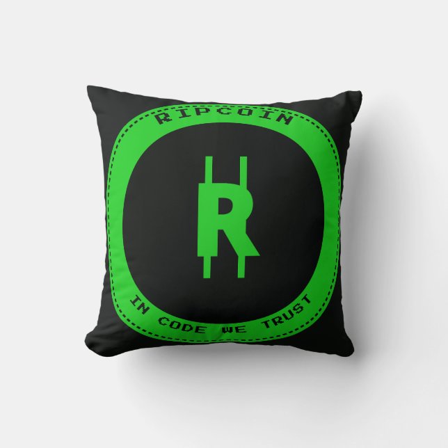 RipCoin - In Code We Trust Worpkussen Kussen (Voorkant)