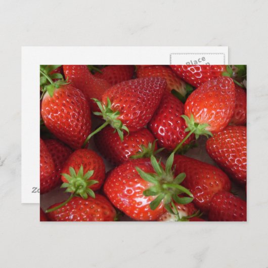 Ripe aardbeien briefkaart (Voorkant / Achterkant)