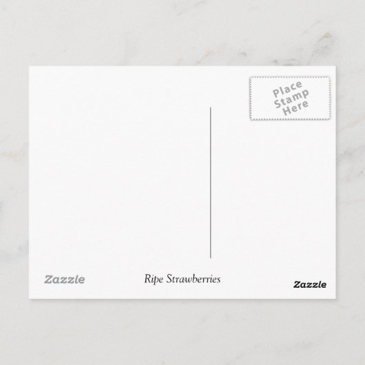 Ripe aardbeien briefkaart (Achterkant)