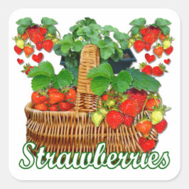 Ripe aardbeien ~ Square Sticker