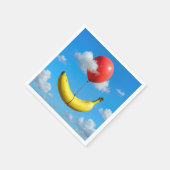 Ripe Banana Floating In Sky with Red Balloon Servet (Hoek)