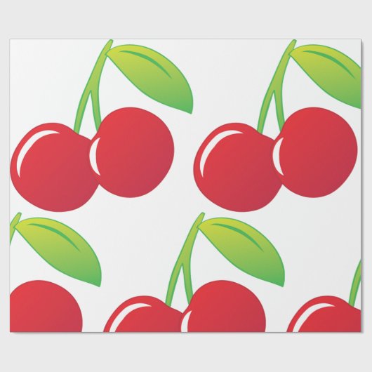 Ripe Bright Red Cherries Cadeaupapier (Vlak)