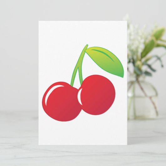 Ripe Bright Red Cherries Kaart (Staand voorkant)