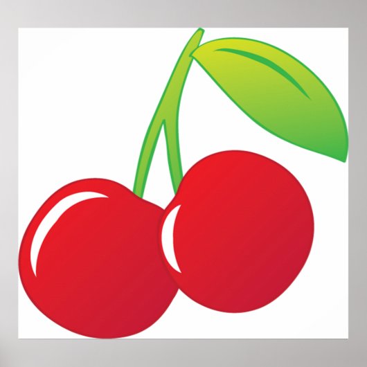 Ripe Bright Red Cherries Poster (Voorkant)