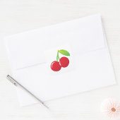 Ripe Bright Red Cherries Vierkante Sticker