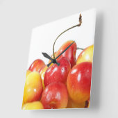 Ripe Cherries Vierkante Klok (Hoek)