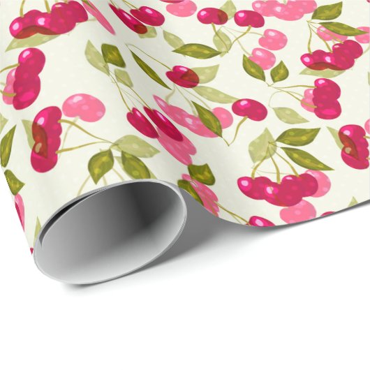 Ripe cherry cadeaupapier (Rol Hoek)