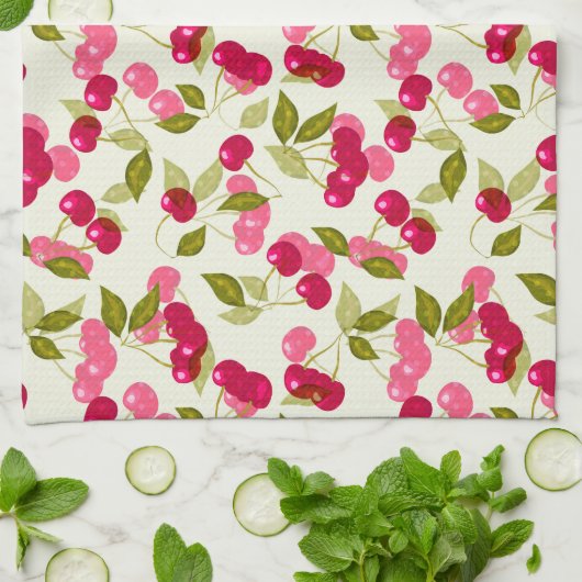 Ripe cherry theedoek (Gevouwen)