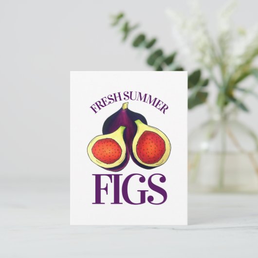 Ripe Fresh Summer Figs Fig Tree Food Briefkaart (Staand voorkant)