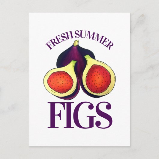 Ripe Fresh Summer Figs Fig Tree Food Briefkaart (Voorkant)