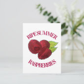 Ripe Fresh Summer Red Frafrabes Fruit Berry Briefkaart (Staand voorkant)