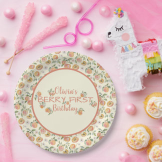 Ripe Peaches Fruit Very First Birthday  Papieren Bordje