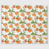 Ripe perziken, abrikozen en pompelmoezen cadeaupapier (Vlak)