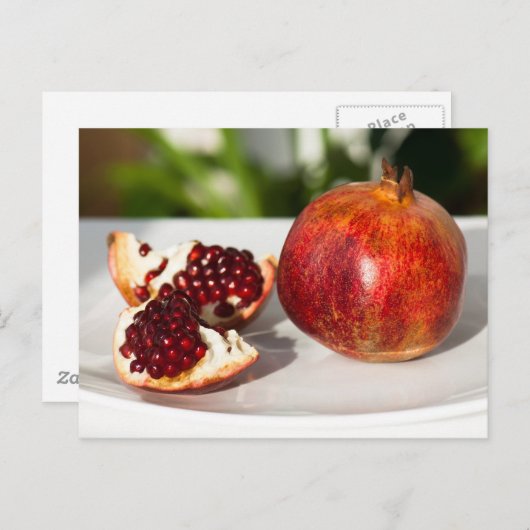 Ripe pomegranaat briefkaart (Voorkant / Achterkant)