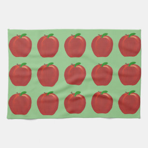 Ripe Red Apples Green Leaves Kitchen Towels Theedoek
