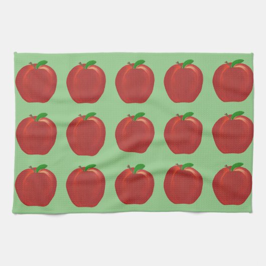 Ripe Red Apples Green Leaves Kitchen Towels Theedoek (Horizontaal)