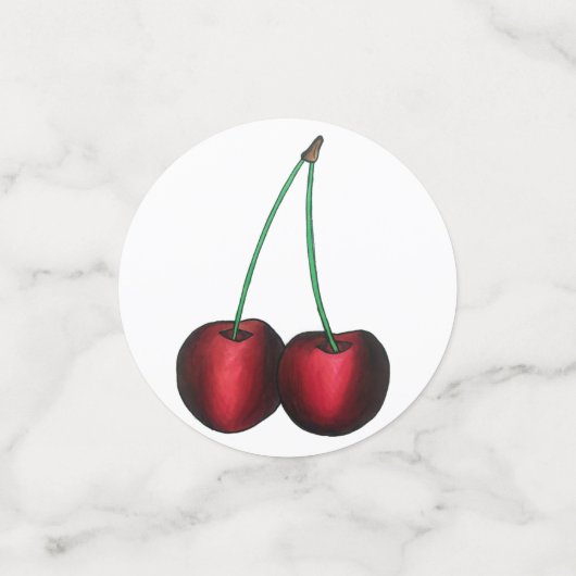 Ripe Red Cherry Cherry Summer Stone Fruit Foodie Confetti (Kleine voorkant)