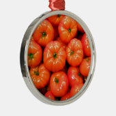Ripe Red Shiny Tomaten Metalen Ornament (Rechts)