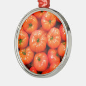 Ripe Red Shiny Tomaten Metalen Ornament (Links)