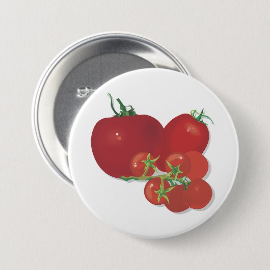 Ripe Red Tomaten Ronde Button 7,6 Cm (Voorkant /achterkant)