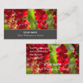 Ripe rode fruitige aalbessen voor landbouwers visitekaartje (Voorkant / Achterkant)