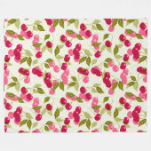 Ripe rode kersen . fleece deken (Voorkant (Horizontaal))