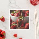 Ripe Strawberry Dipped In Chocolate Servet (Insitu)