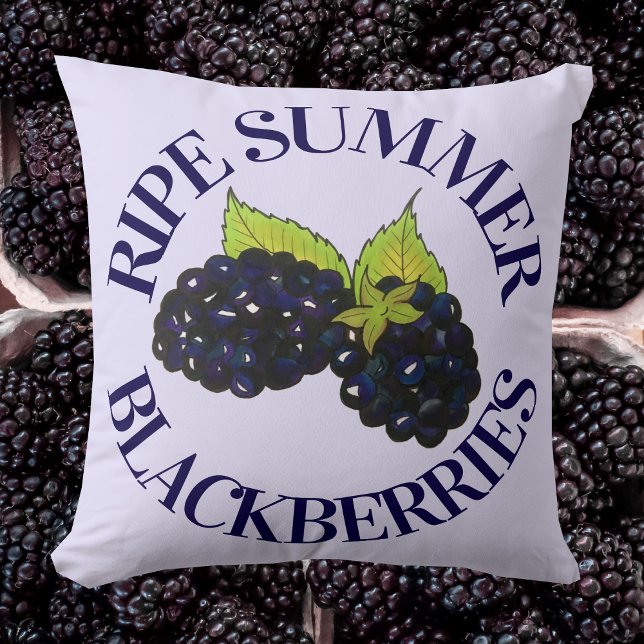 Ripe Summer Blackberry Berry Berry Kussen (Blackberry Pillow)