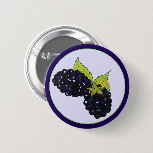 Ripe Summer Blackberry Berry Berry Ronde Button 5,7 Cm (Voorkant /achterkant)