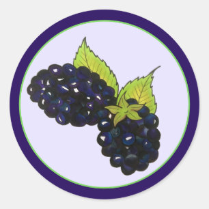 Ripe Summer Blackberry Berry Berry Ronde Sticker