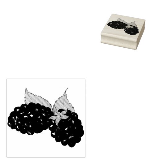 Ripe Summer Blackberry Berry Berry Rubberstempel (Gestempeld)