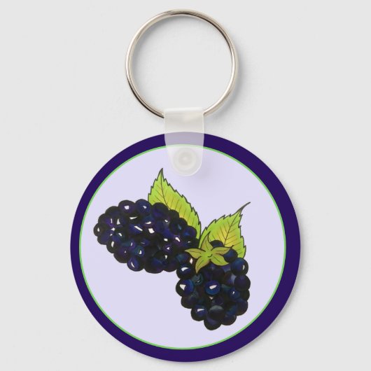 Ripe Summer Blackberry Berry Berry Sleutelhanger (Voorkant)