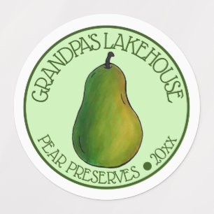 Ripe Summer Green Pear Fruitperen, ingeblikt door Labels