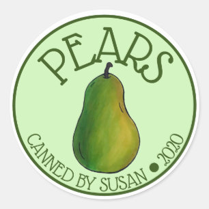 Ripe Summer Green Pear Fruitperen, ingeblikt door Ronde Sticker